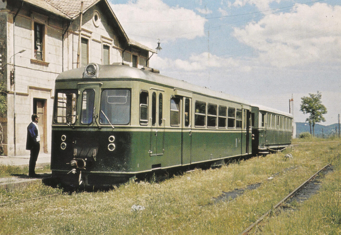 Antic tren a l'estació d'Amer